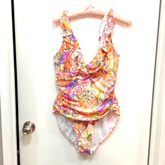 Lauren Ralph Lauren 1 piece Bathing suit Paisley - Picture 1 of 8